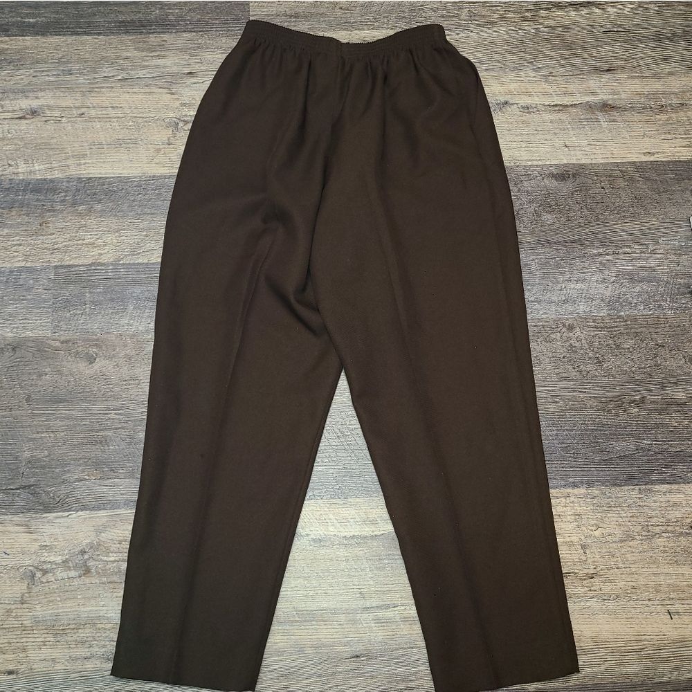 Alfred Dunner Brown Elastic Waist Pull On Pants - Picture 5 of 7